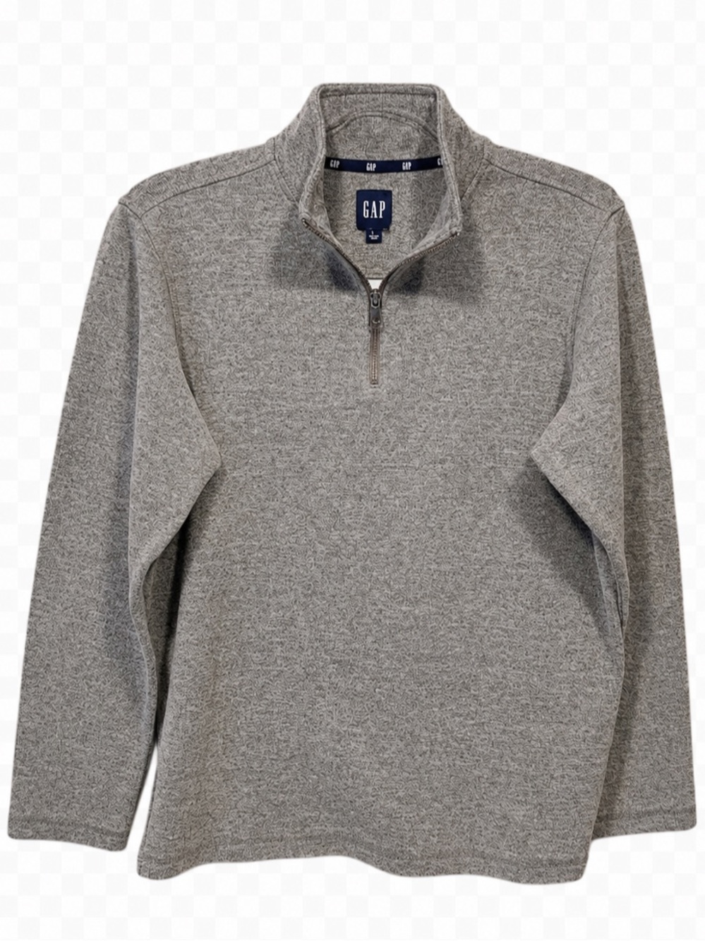 Gap Size Large Men’s 1/4 Zip Tight Knit Brown long Sleeve Pullover.